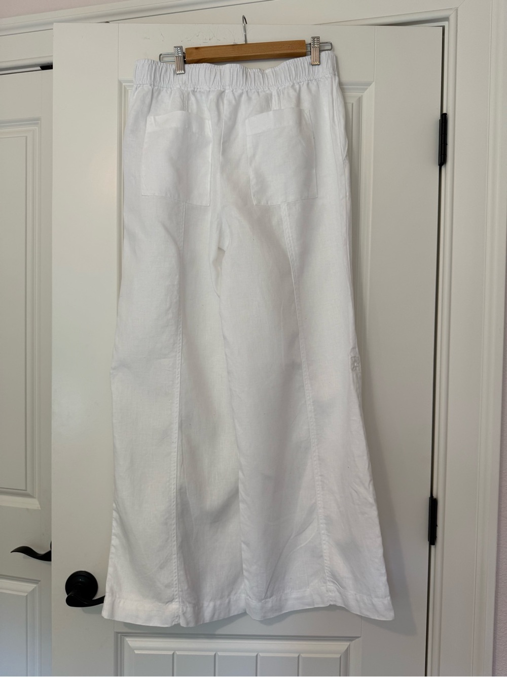 Reformation White Elastic-Waist wide leg linen pants - Picture 2 of 7